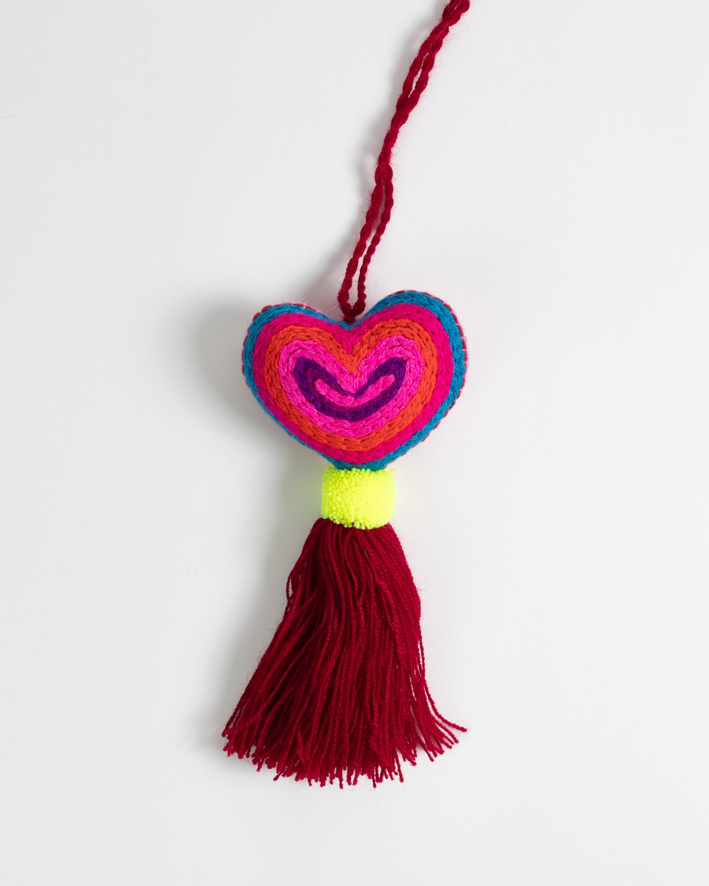 Neon Heart Tassel Bag Charm