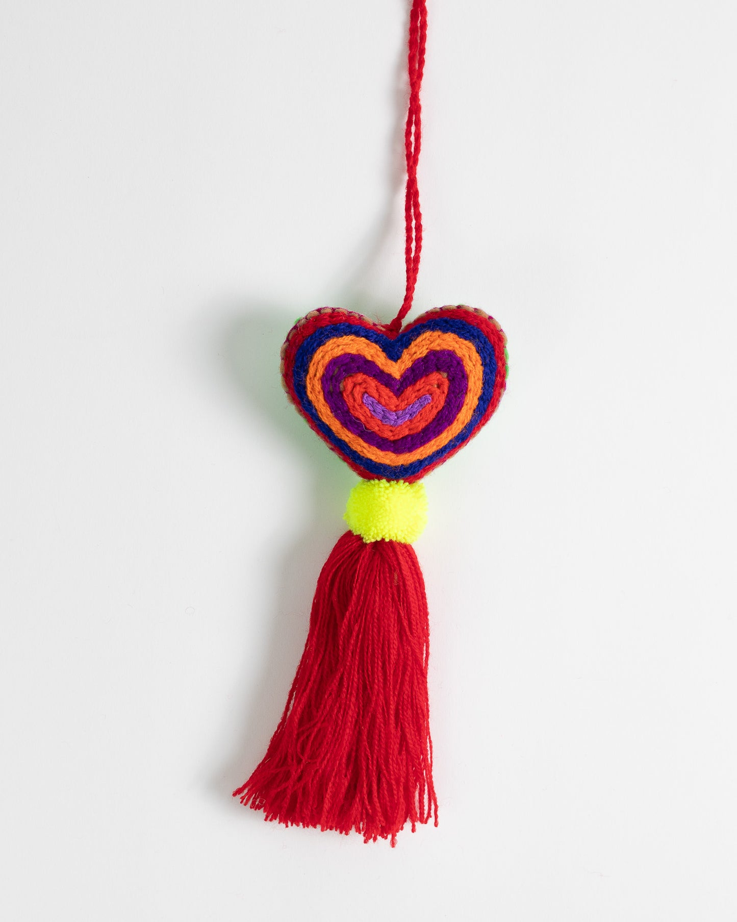 Neon Heart Tassel Bag Charm