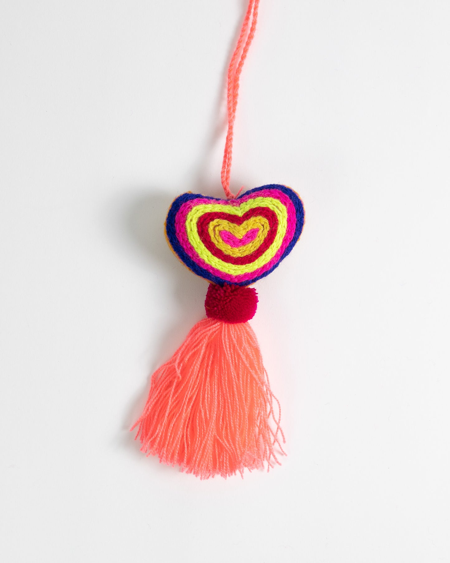 Neon Heart Tassel Bag Charm