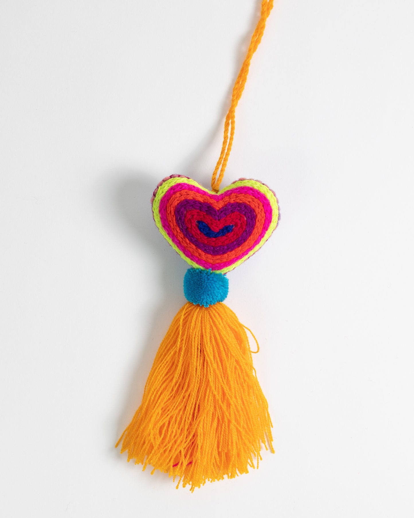 Neon Heart Tassel Bag Charm