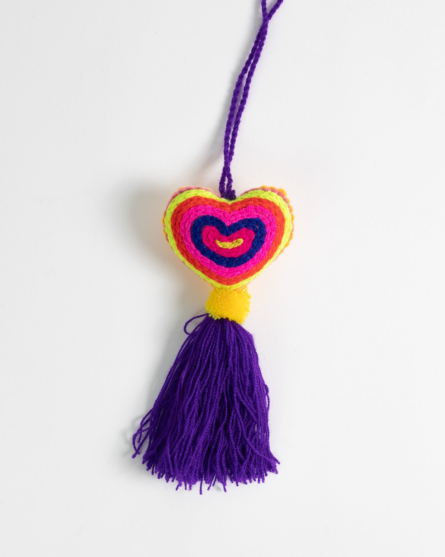Neon Heart Tassel Bag Charm