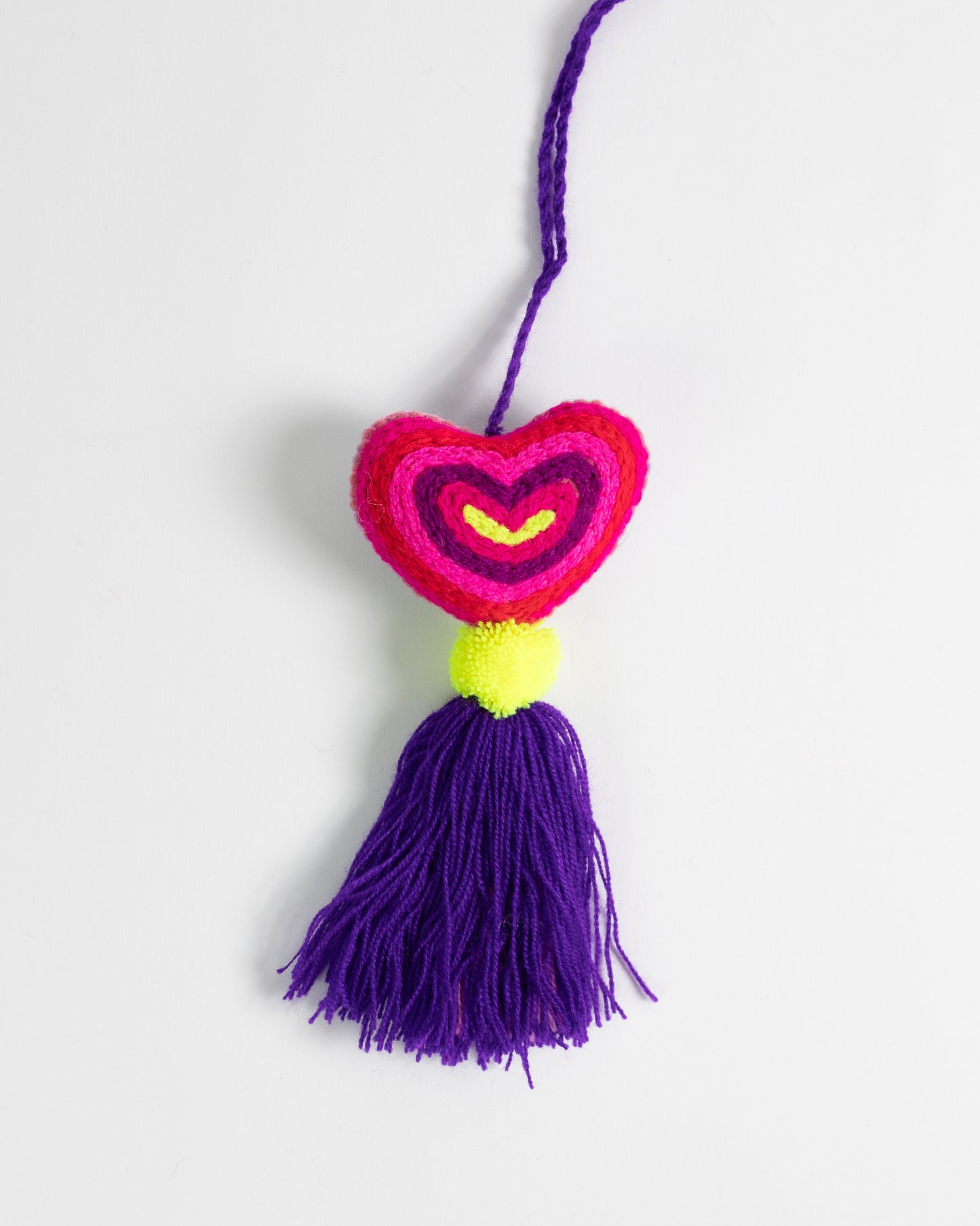 Neon Heart Tassel Bag Charm