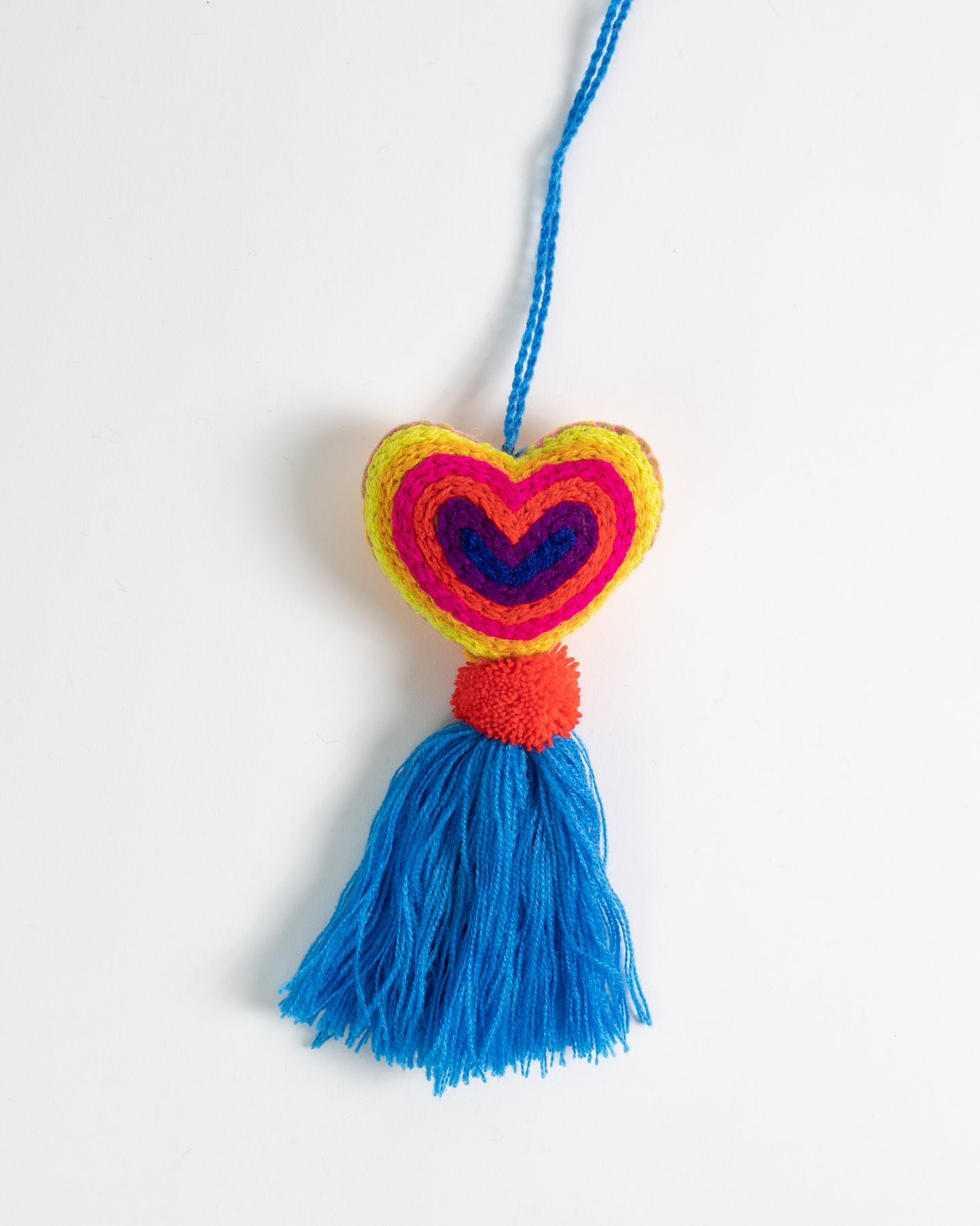 Neon Heart Tassel Bag Charm