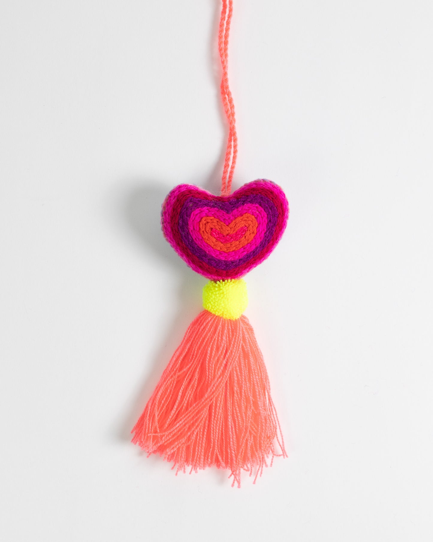 Neon Heart Tassel Bag Charm