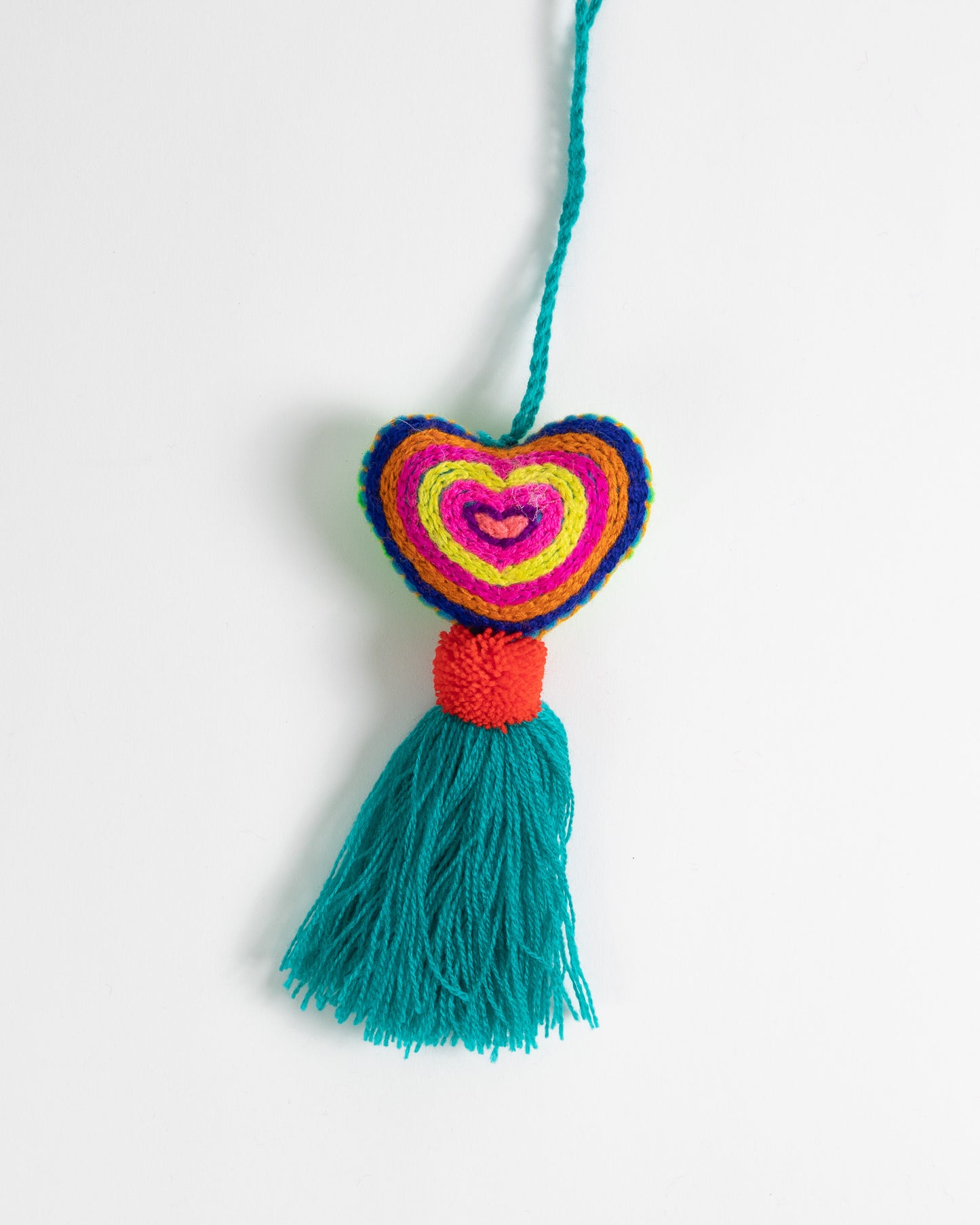Neon Heart Tassel Bag Charm