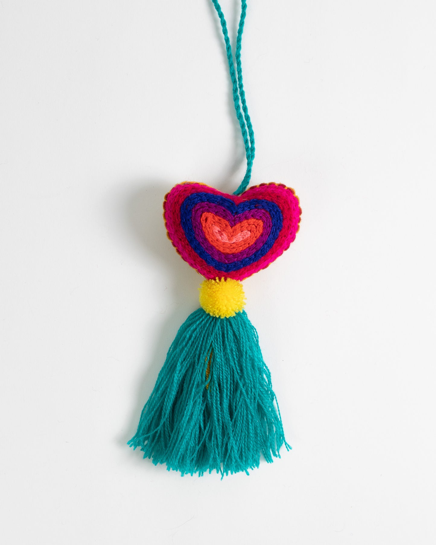 Neon Heart Tassel Bag Charm