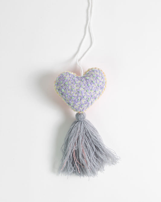 Flower Heart Tassel Bag Charm