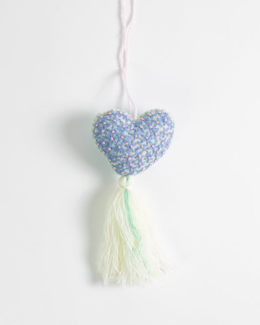 Flower Heart Tassel Bag Charm