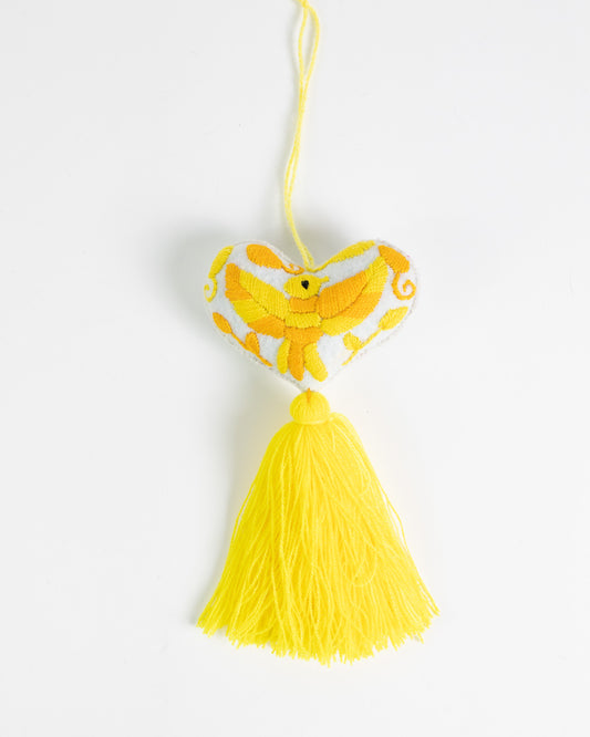 Ornate Heart Tassel Bag Charm