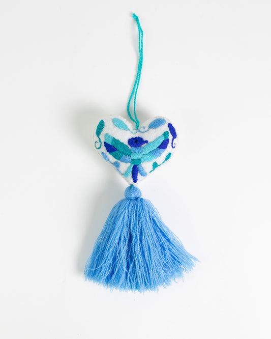 Ornate Heart Tassel Bag Charm