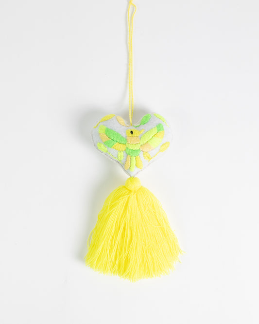 Ornate Heart Tassel Bag Charm
