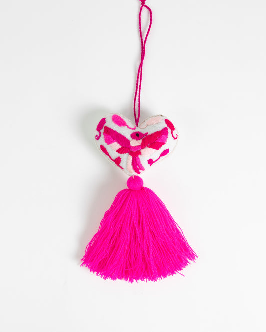 Ornate Heart Tassel Bag Charm