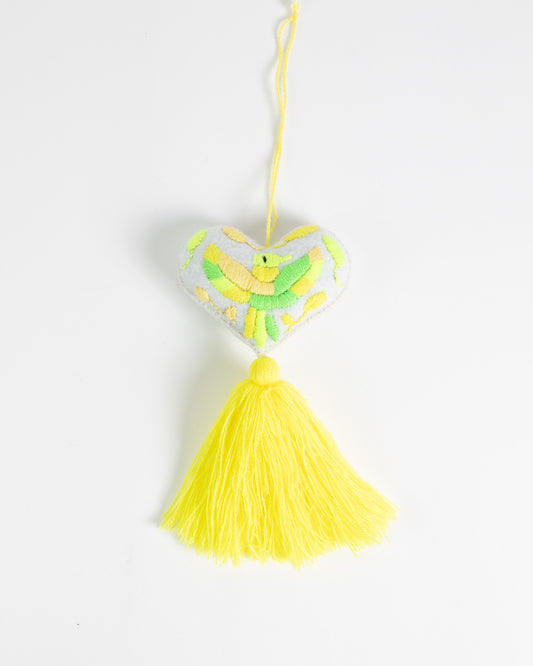 Ornate Heart Tassel Bag Charm