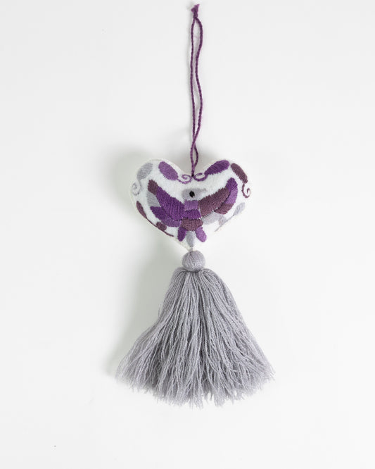 Ornate Heart Tassel Bag Charm