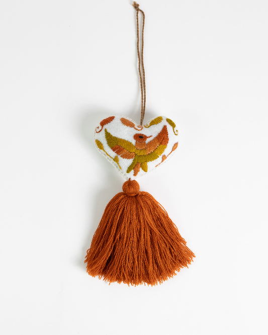 Ornate Heart Tassel Bag Charm