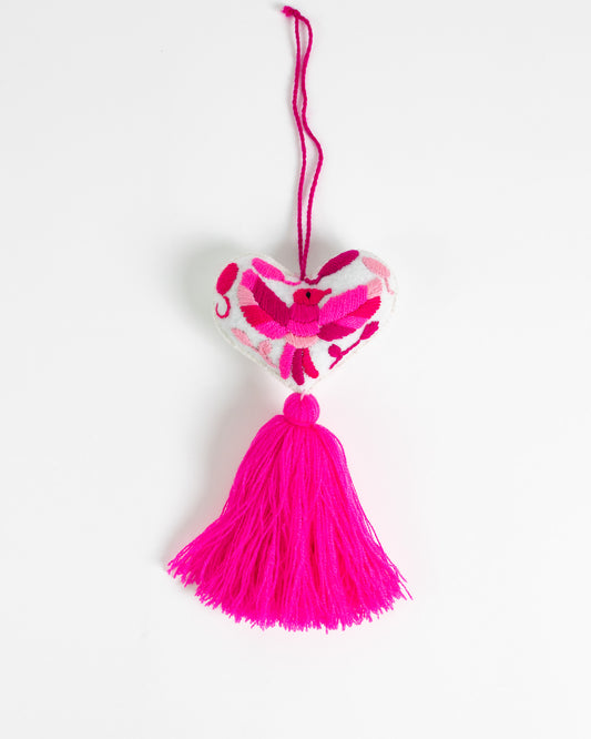 Ornate Heart Tassel Bag Charm