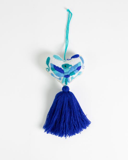 Ornate Heart Tassel Bag Charm