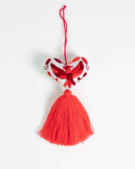 Ornate Heart Tassel Bag Charm