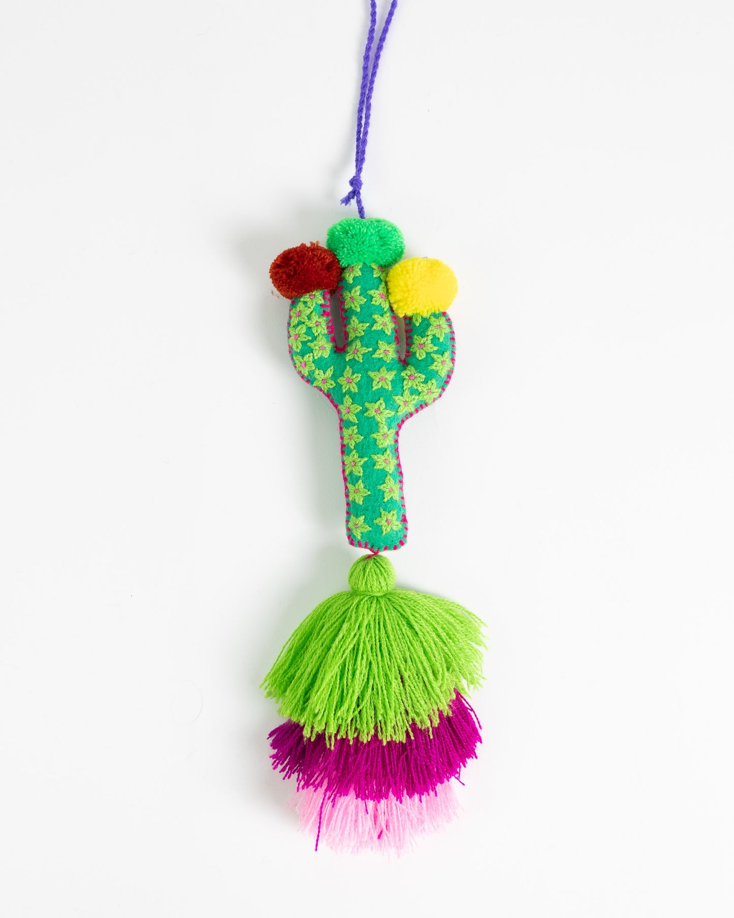 Large Saguaro Cactus Tassel Bag Charm