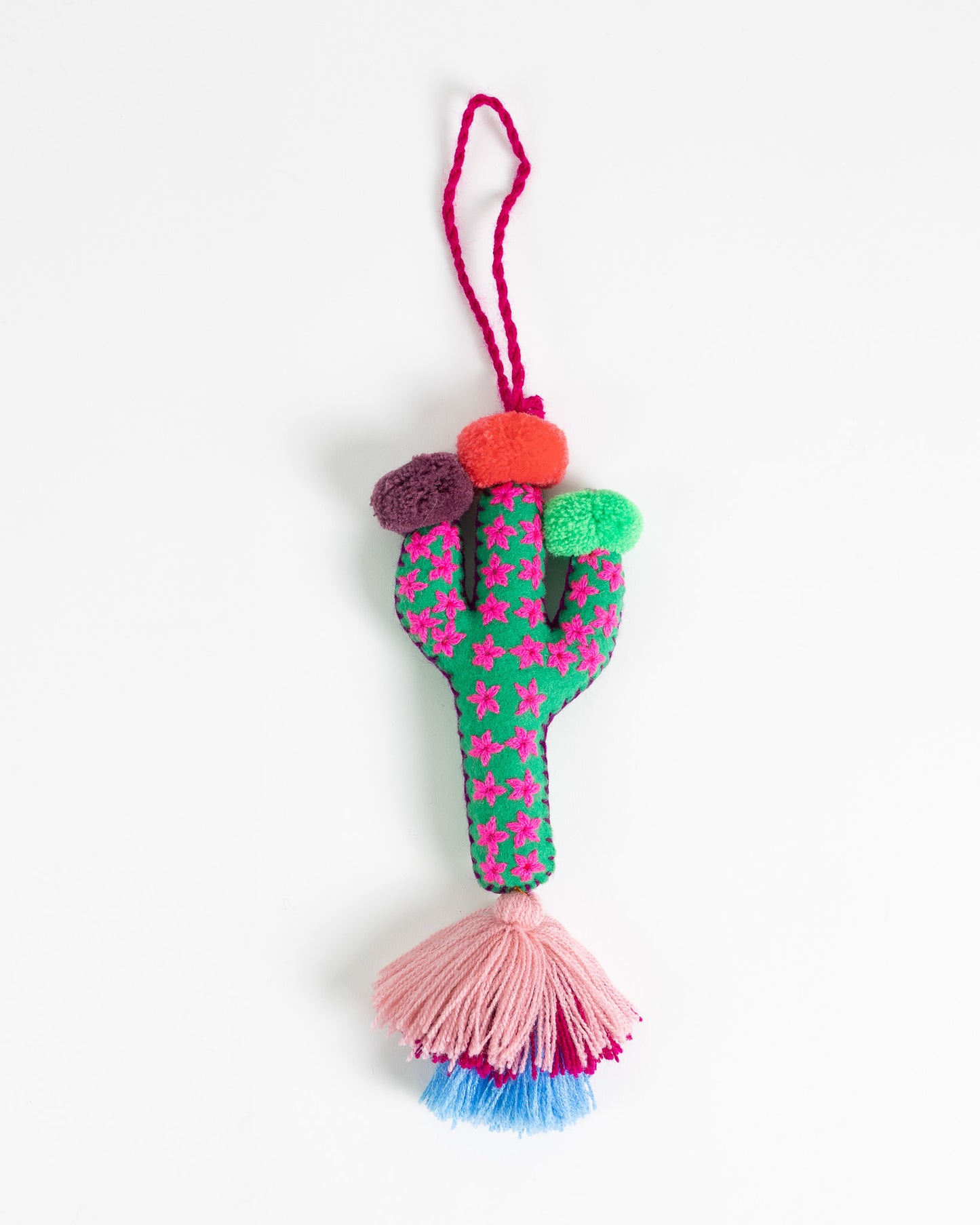 Large Saguaro Cactus Tassel Bag Charm