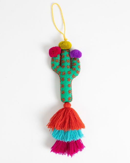 Large Saguaro Cactus Tassel Bag Charm
