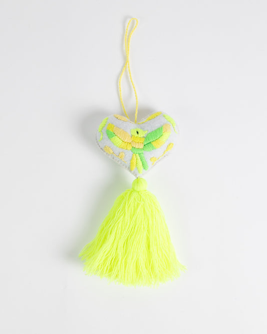 Ornate Heart Tassel Bag Charm