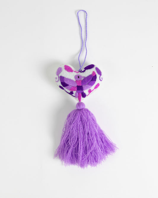 Ornate Heart Tassel Bag Charm