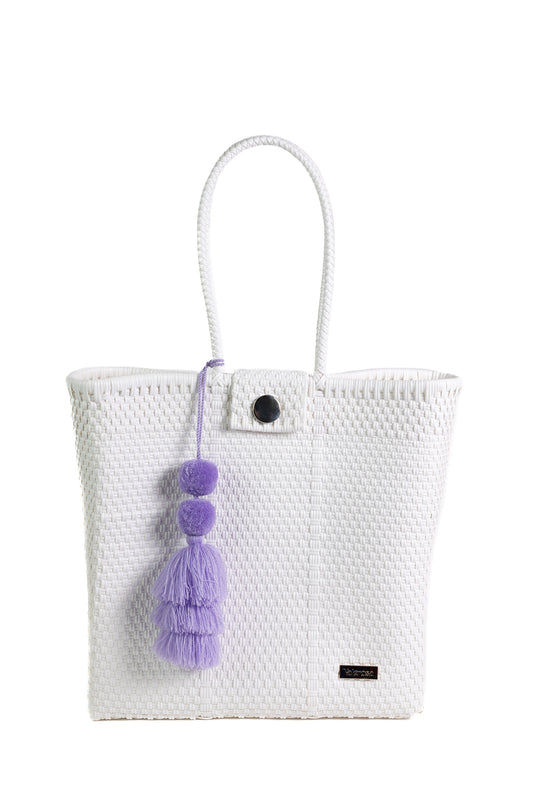 Solid White Hombro Bag