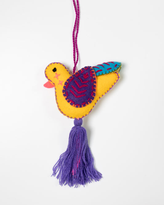 Hummingbird Bag Charm - Purple Tassel