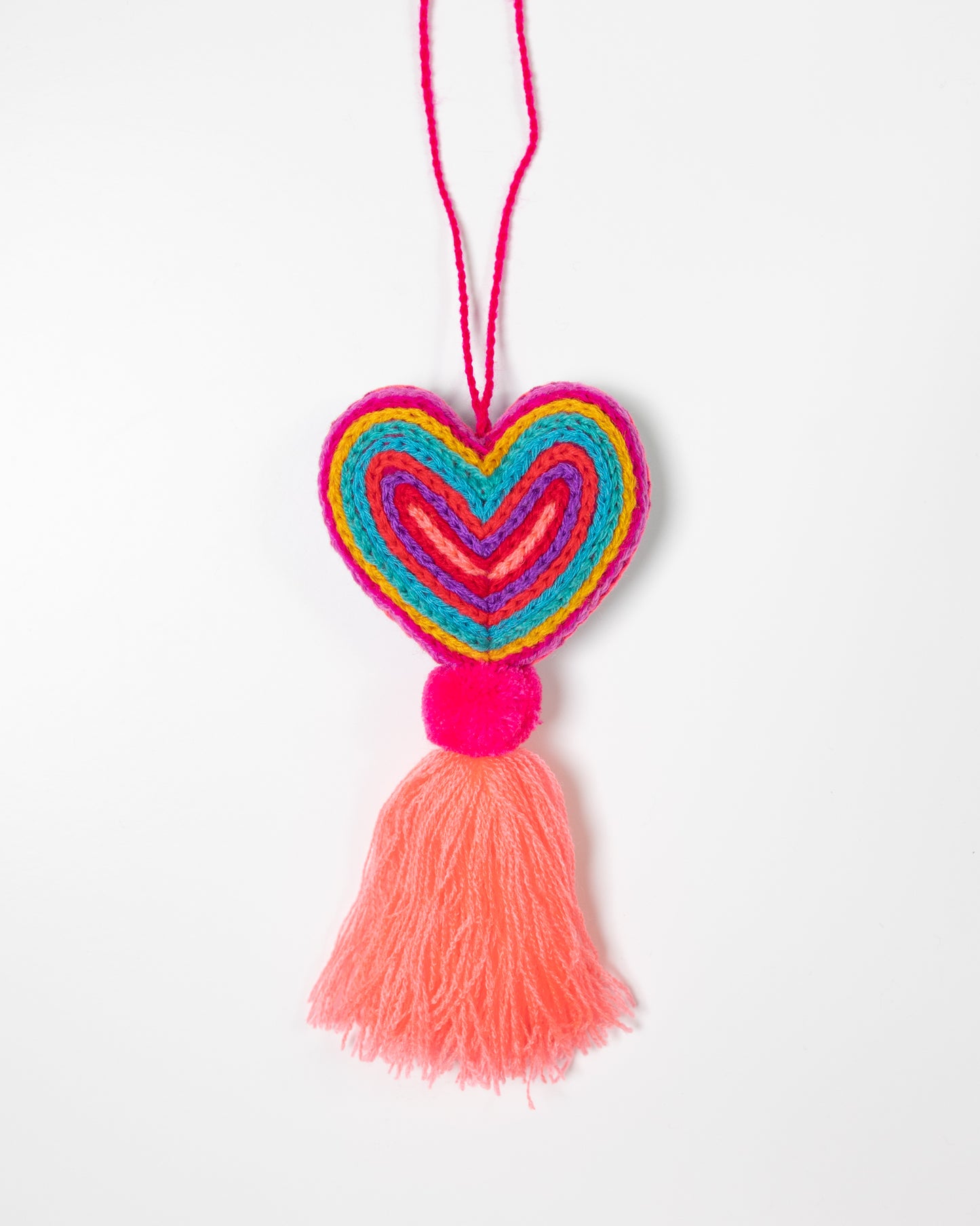 Neon Heart Tassel Bag Charm