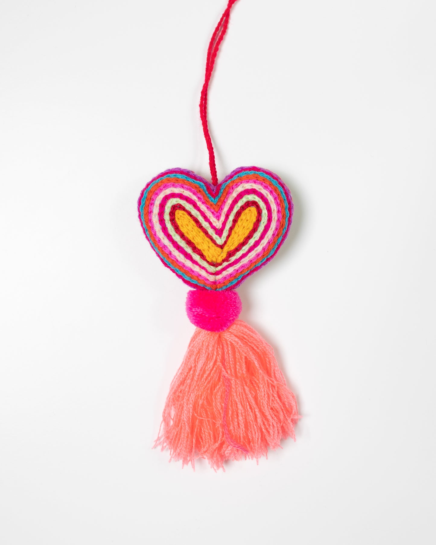 Neon Heart Tassel Bag Charm