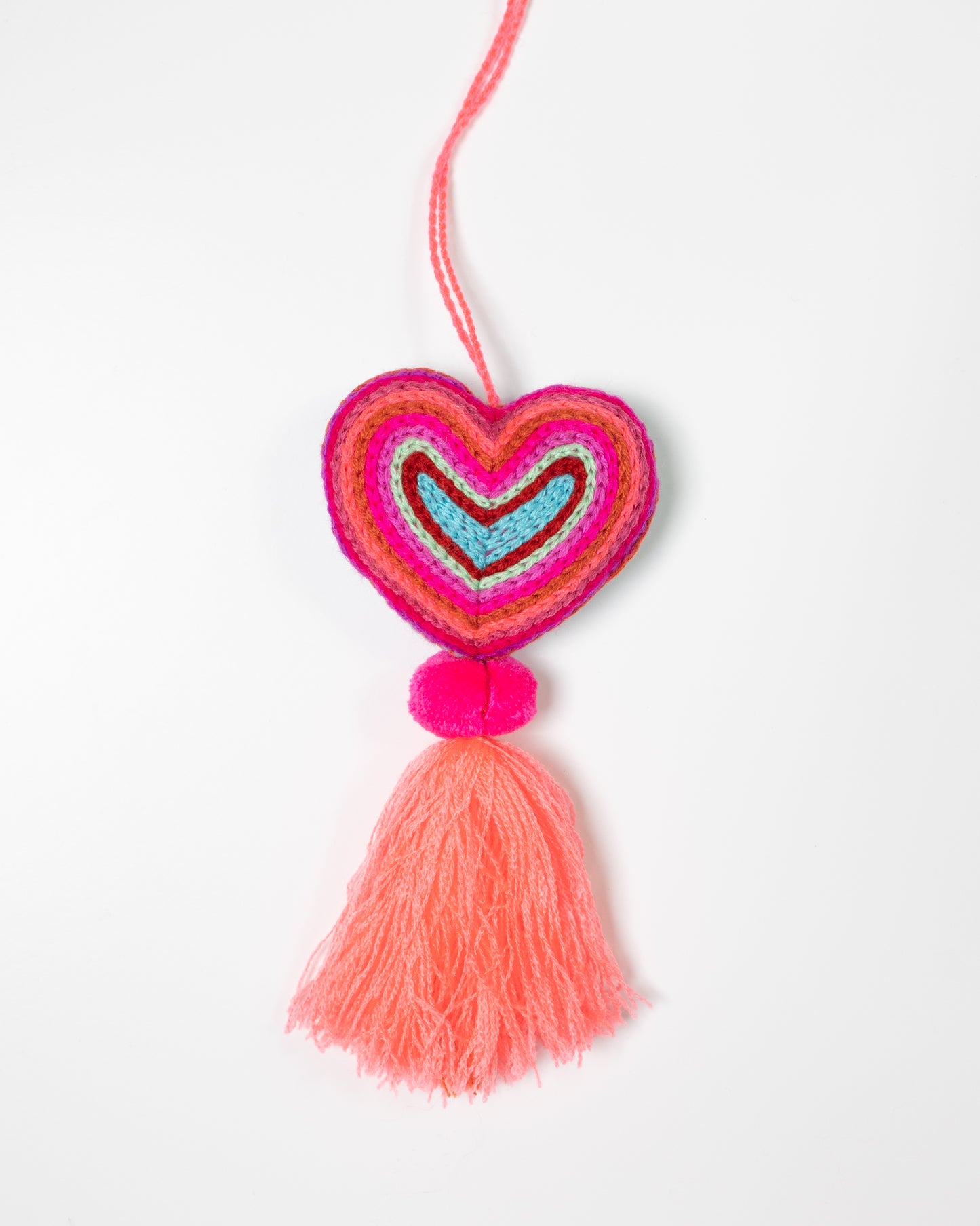 Neon Heart Tassel Bag Charm