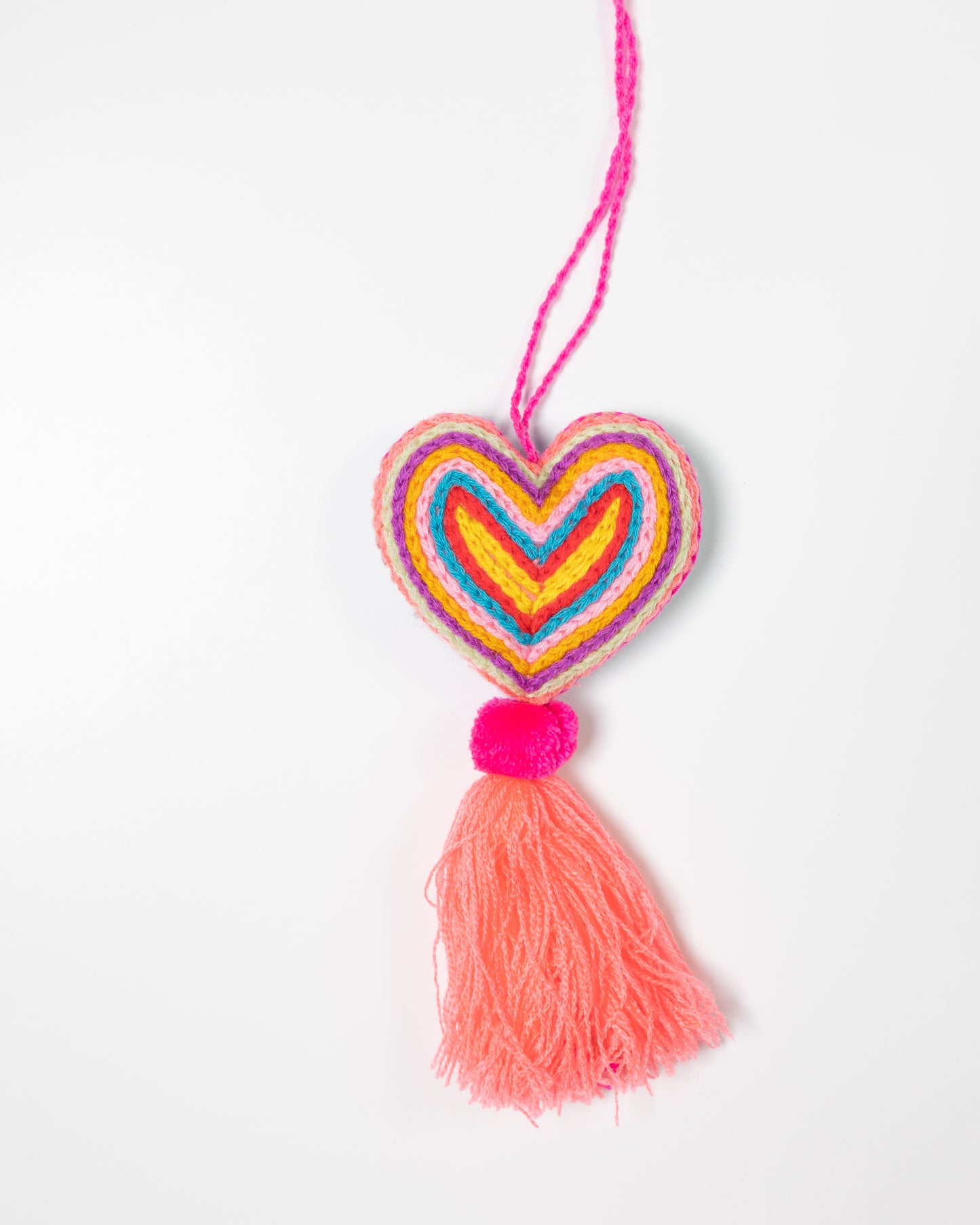 Neon Heart Tassel Bag Charm