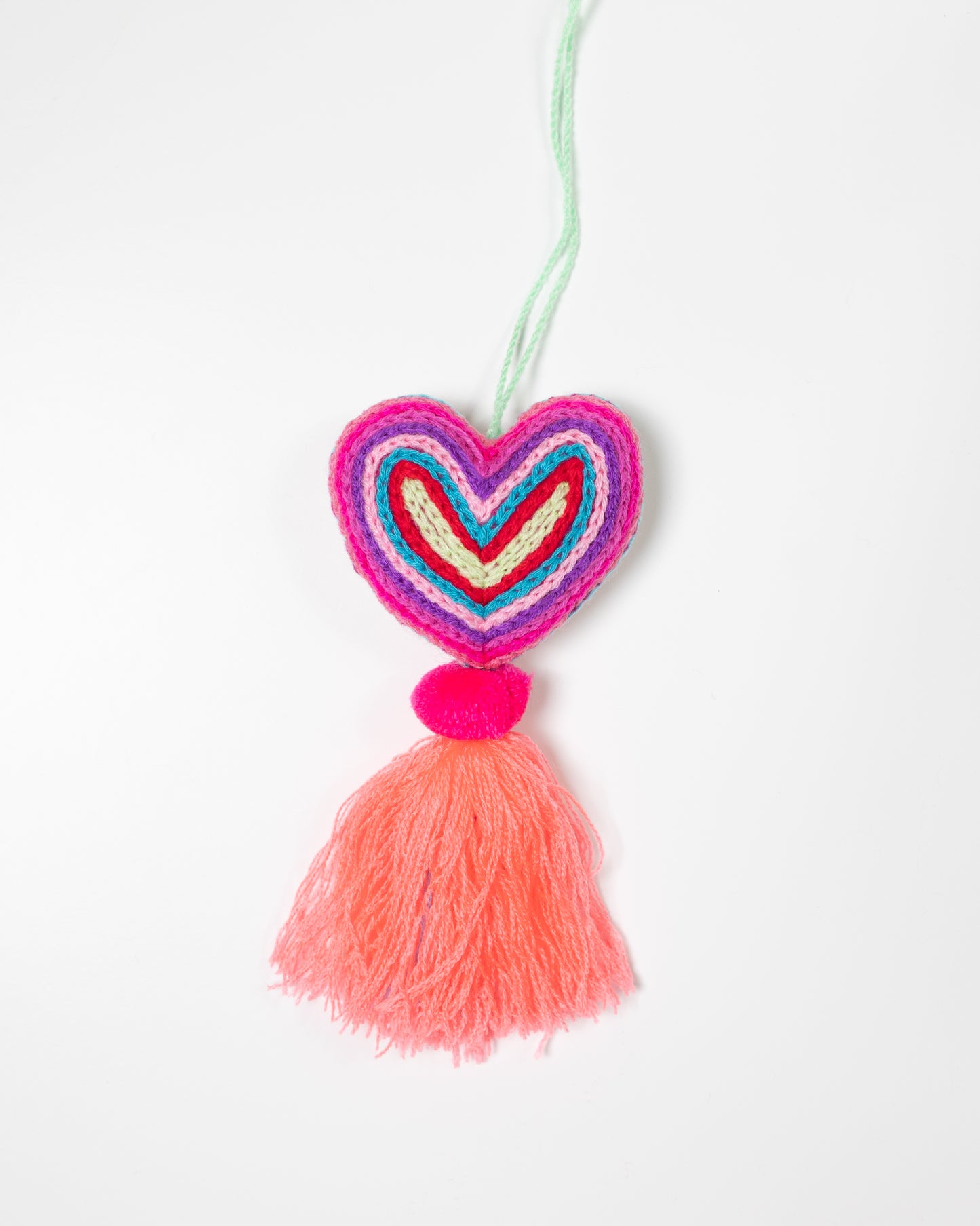 Neon Heart Tassel Bag Charm