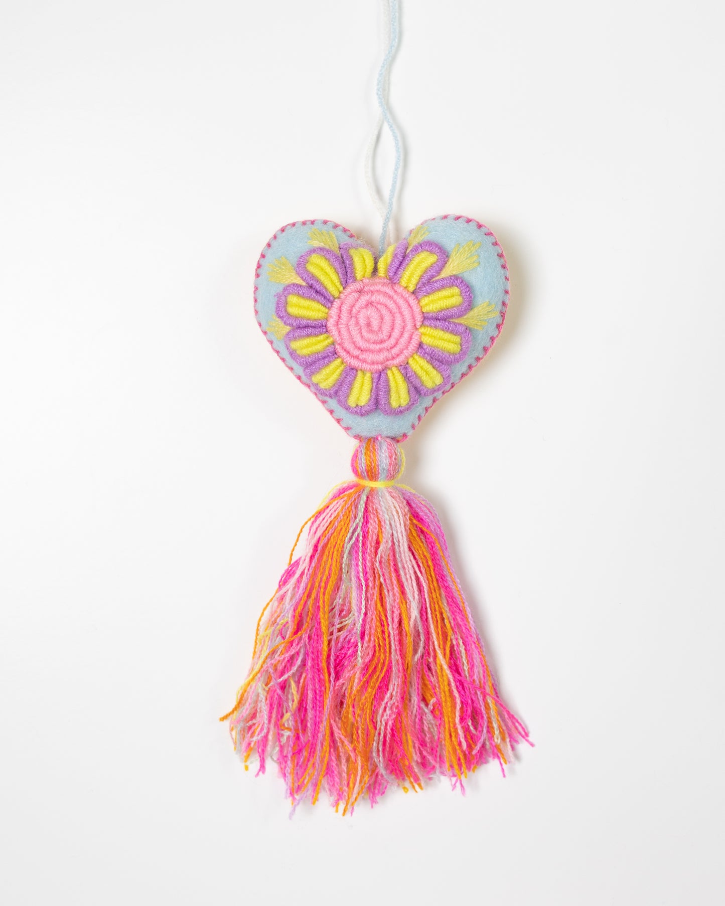 Whimsical Big Flower Pastel Tassel Bag Charm