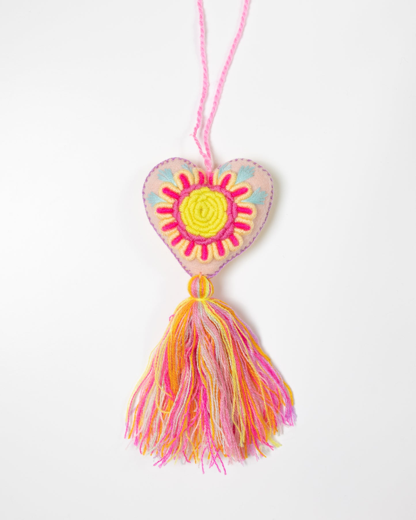 Whimsical Big Flower Pastel Tassel Bag Charm