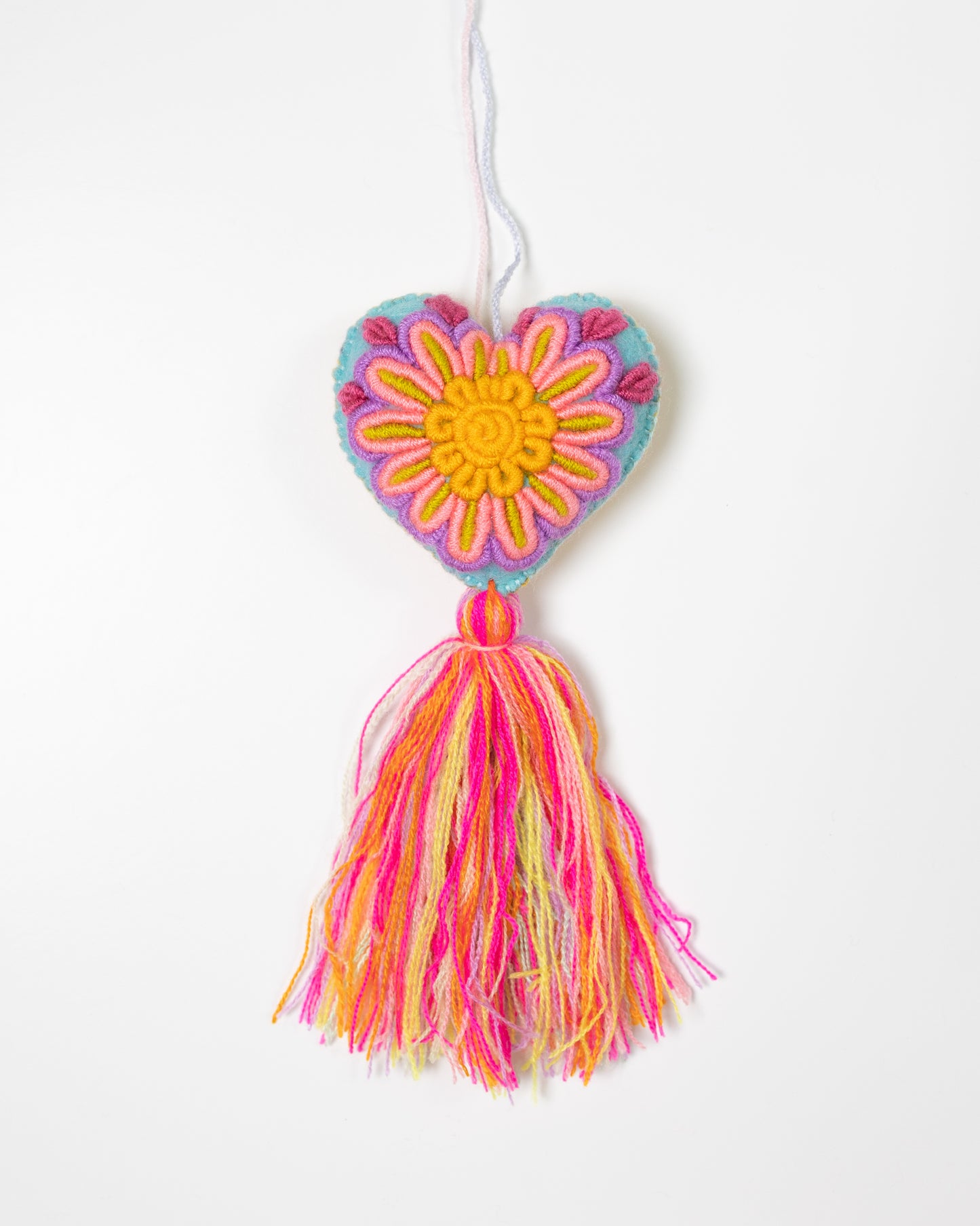 Whimsical Big Flower Pastel Tassel Bag Charm