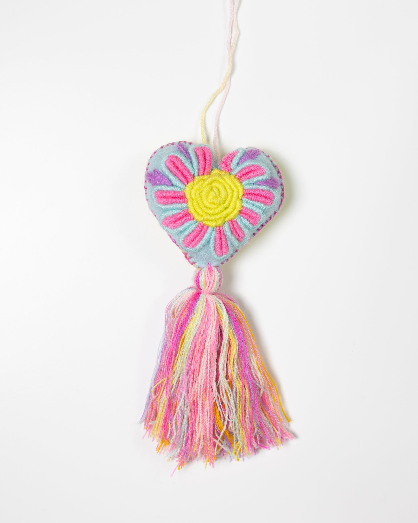 Whimsical Big Flower Pastel Tassel Bag Charm