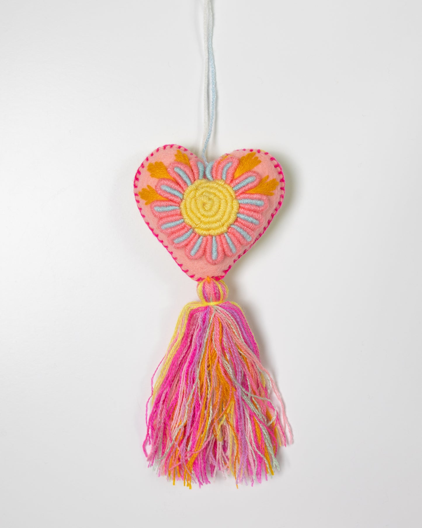 Whimsical Big Flower Pastel Tassel Bag Charm