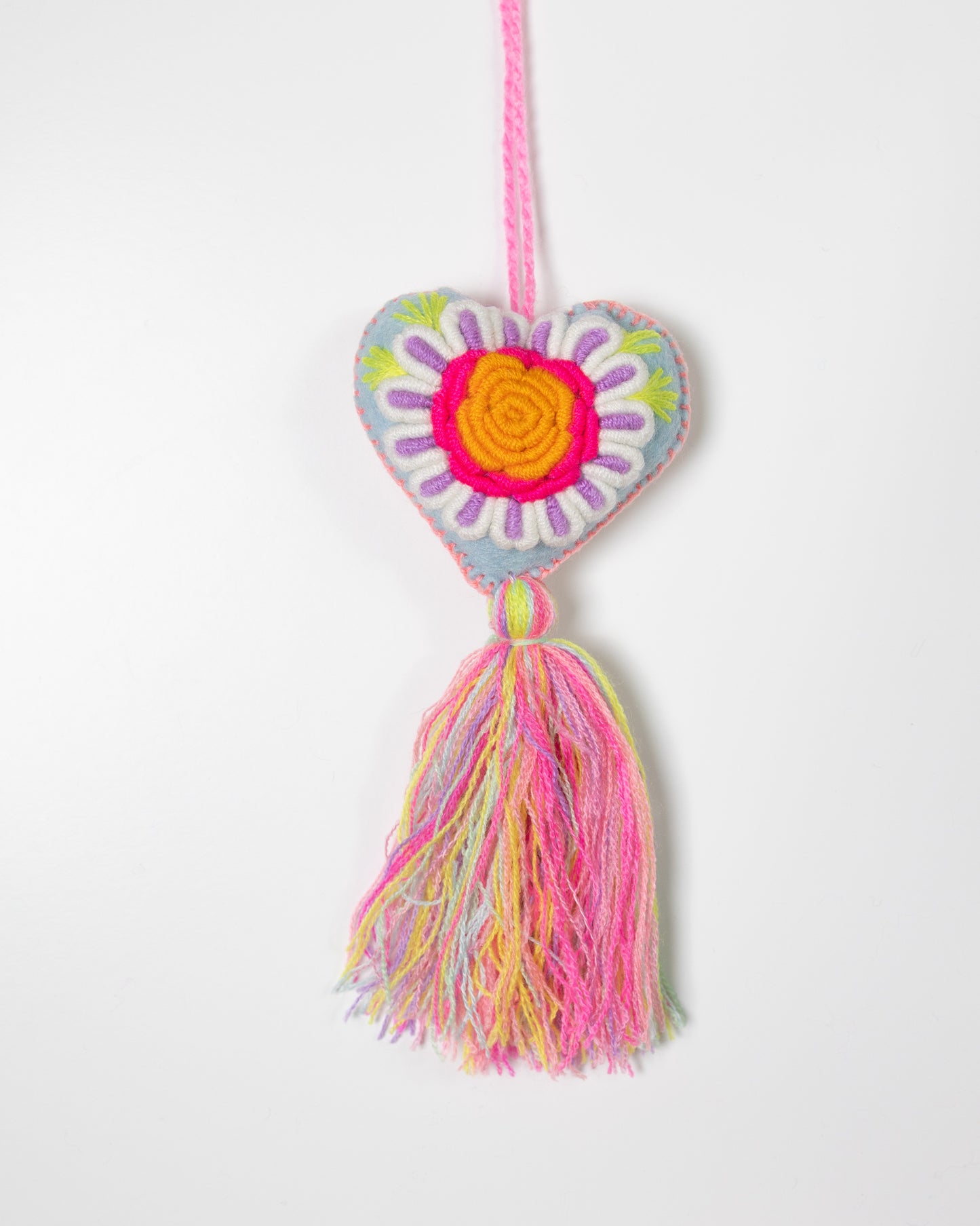 Whimsical Big Flower Pastel Tassel Bag Charm
