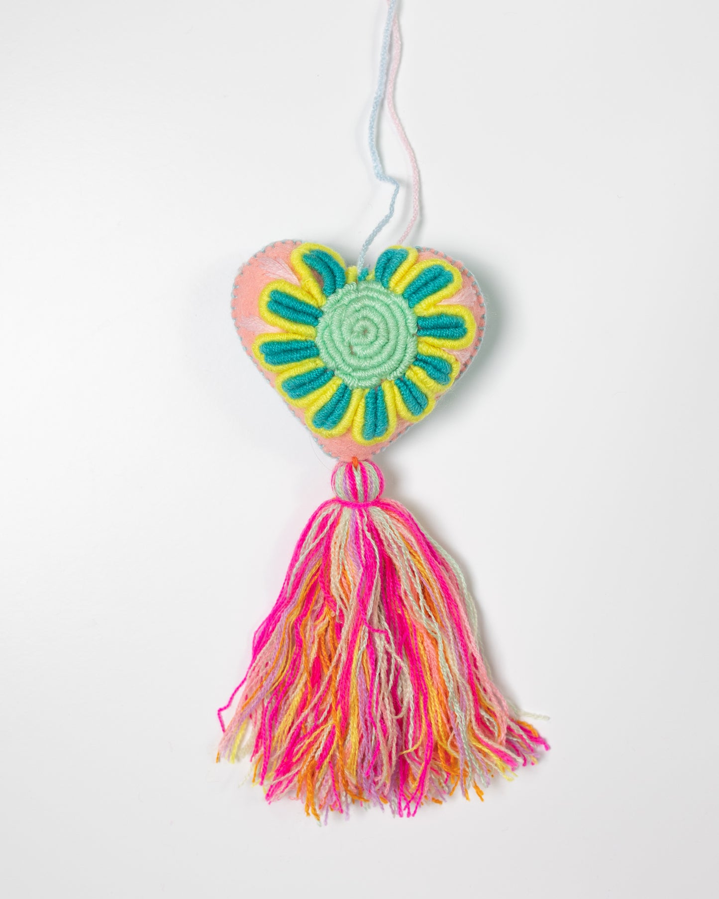 Whimsical Big Flower Pastel Tassel Bag Charm