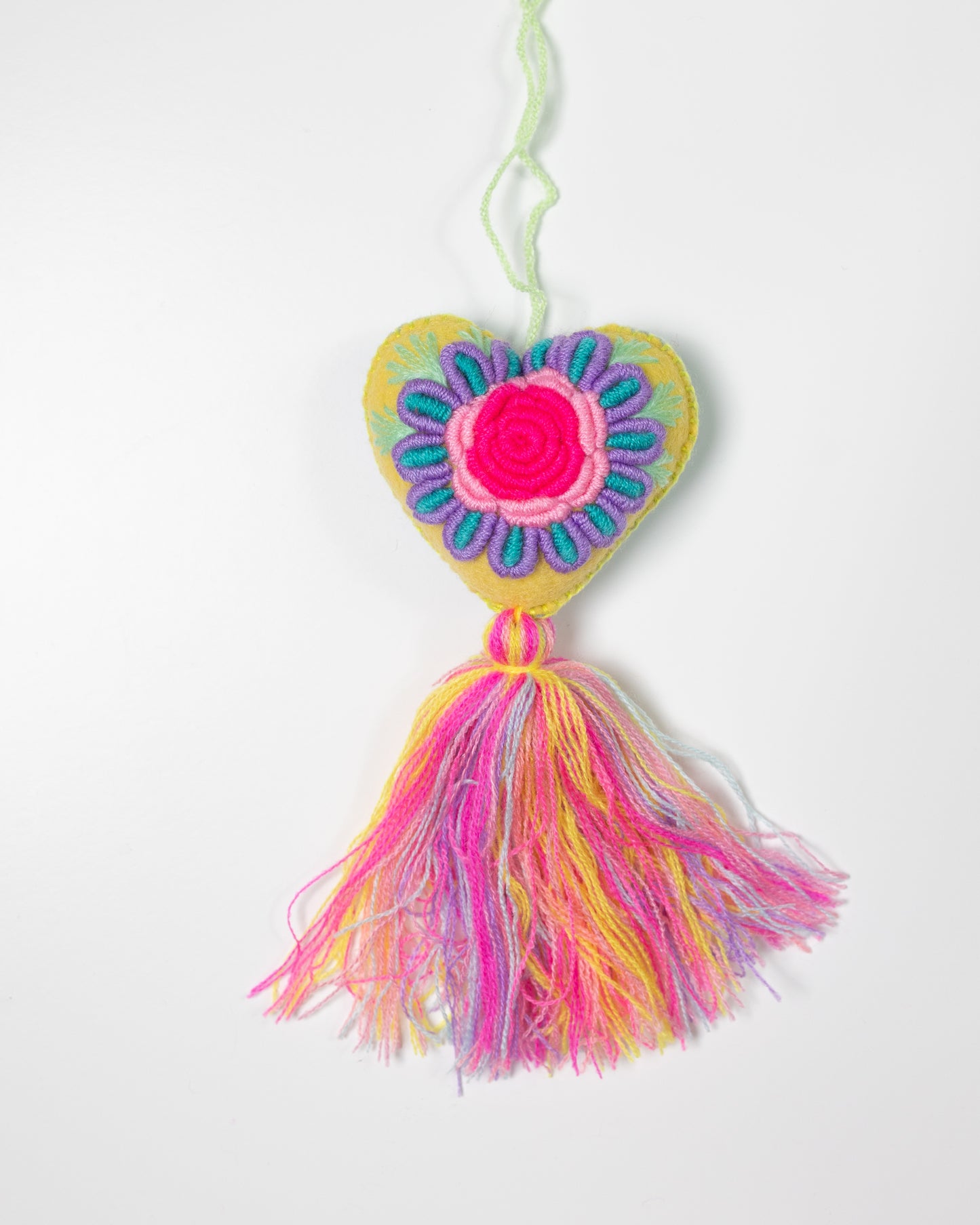 Whimsical Big Flower Pastel Tassel Bag Charm