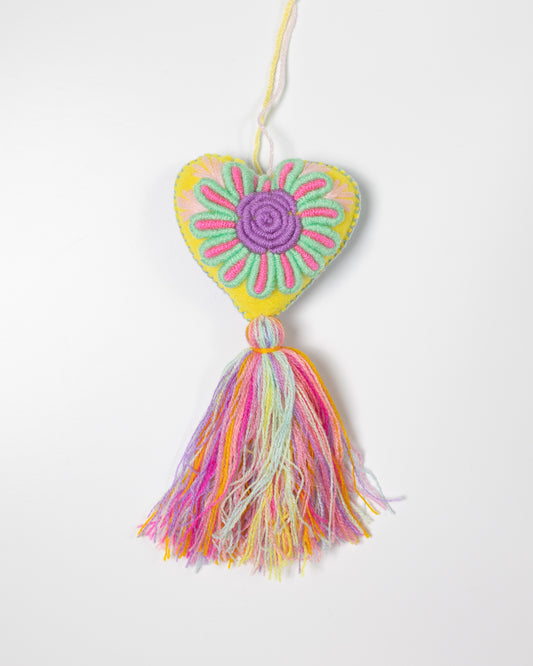 Whimsical Big Flower Pastel Tassel Bag Charm