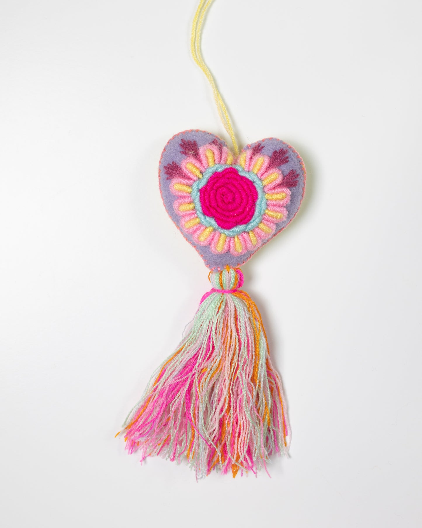 Whimsical Big Flower Pastel Tassel Bag Charm