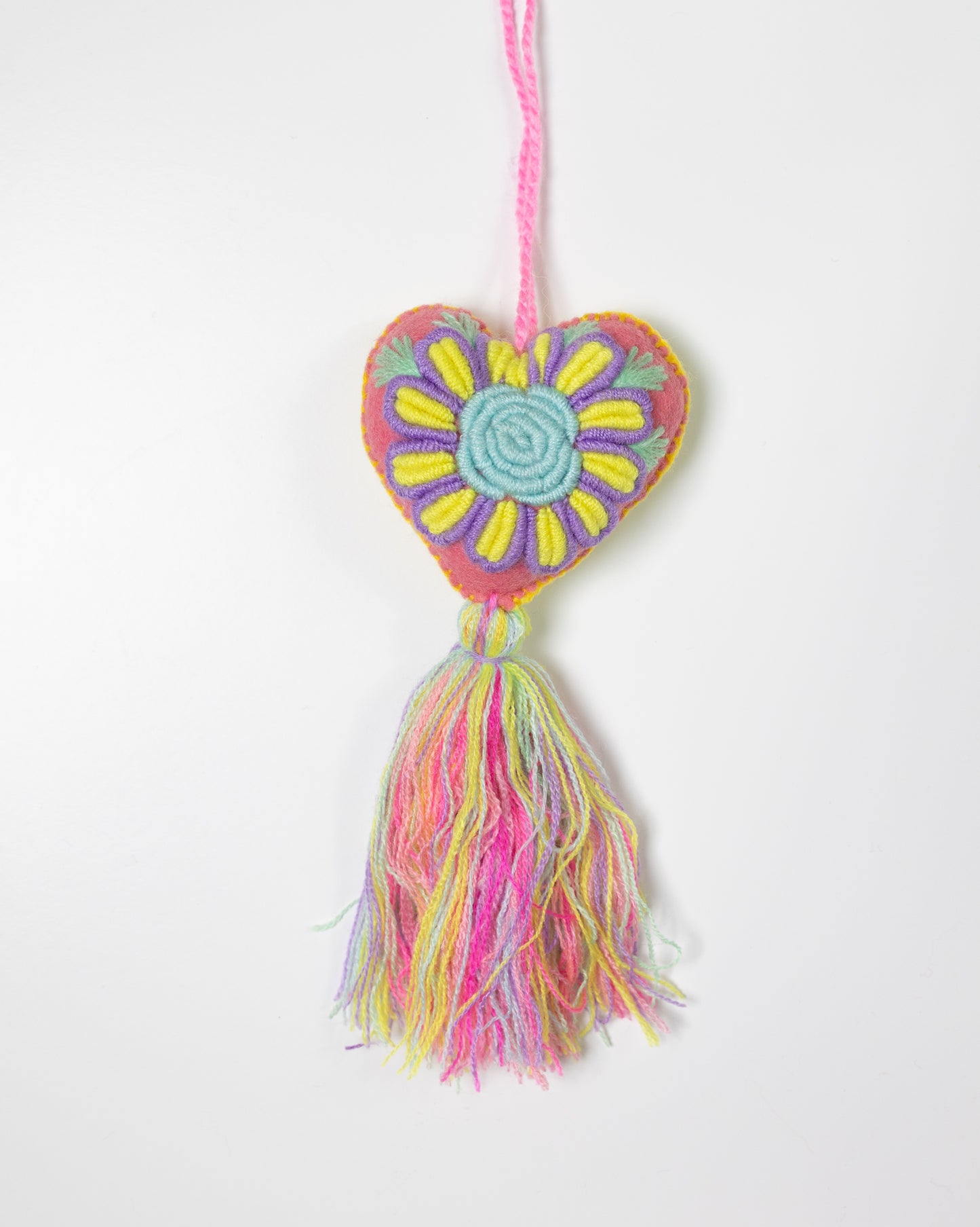 Whimsical Big Flower Pastel Tassel Bag Charm