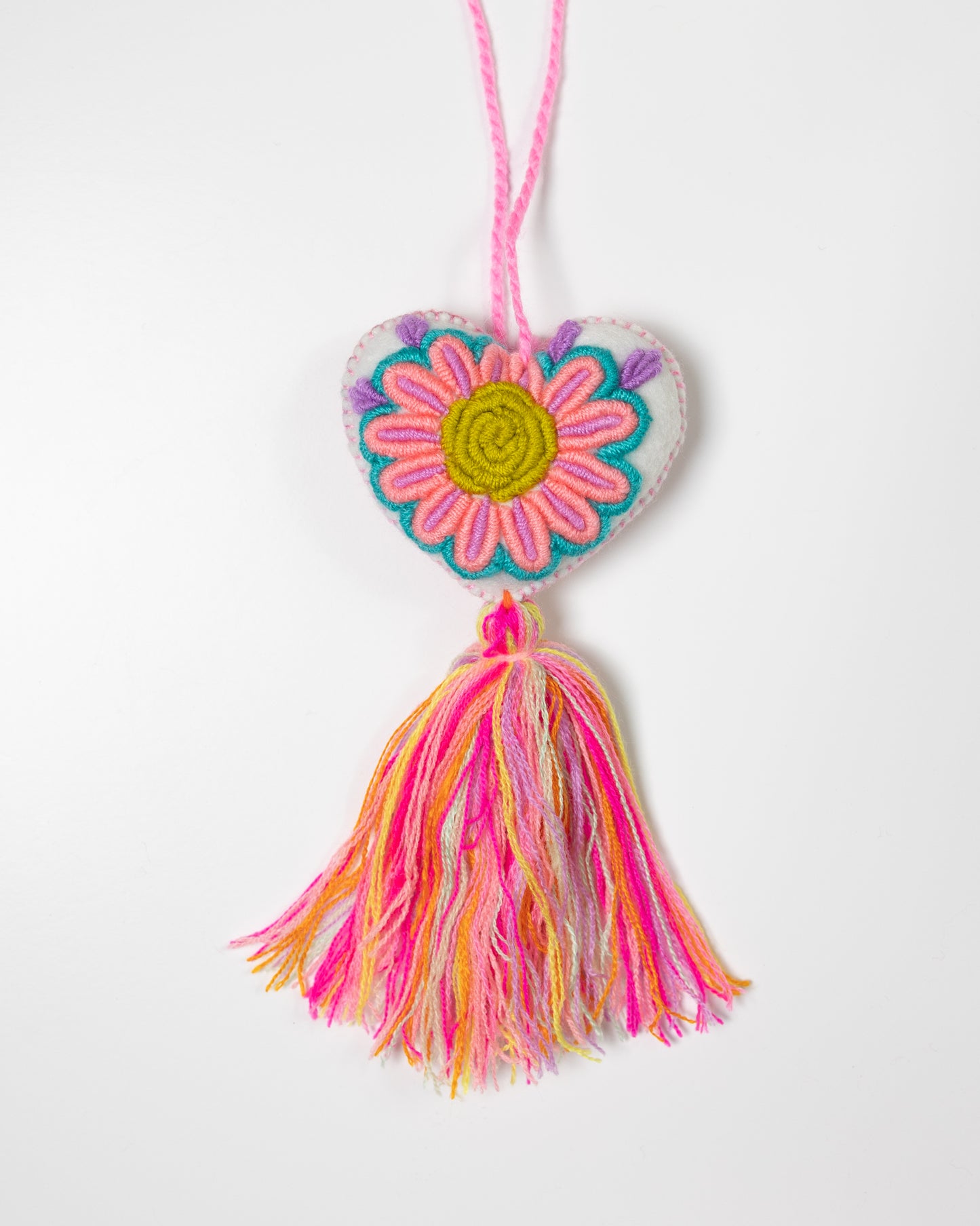 Whimsical Big Flower Pastel Tassel Bag Charm