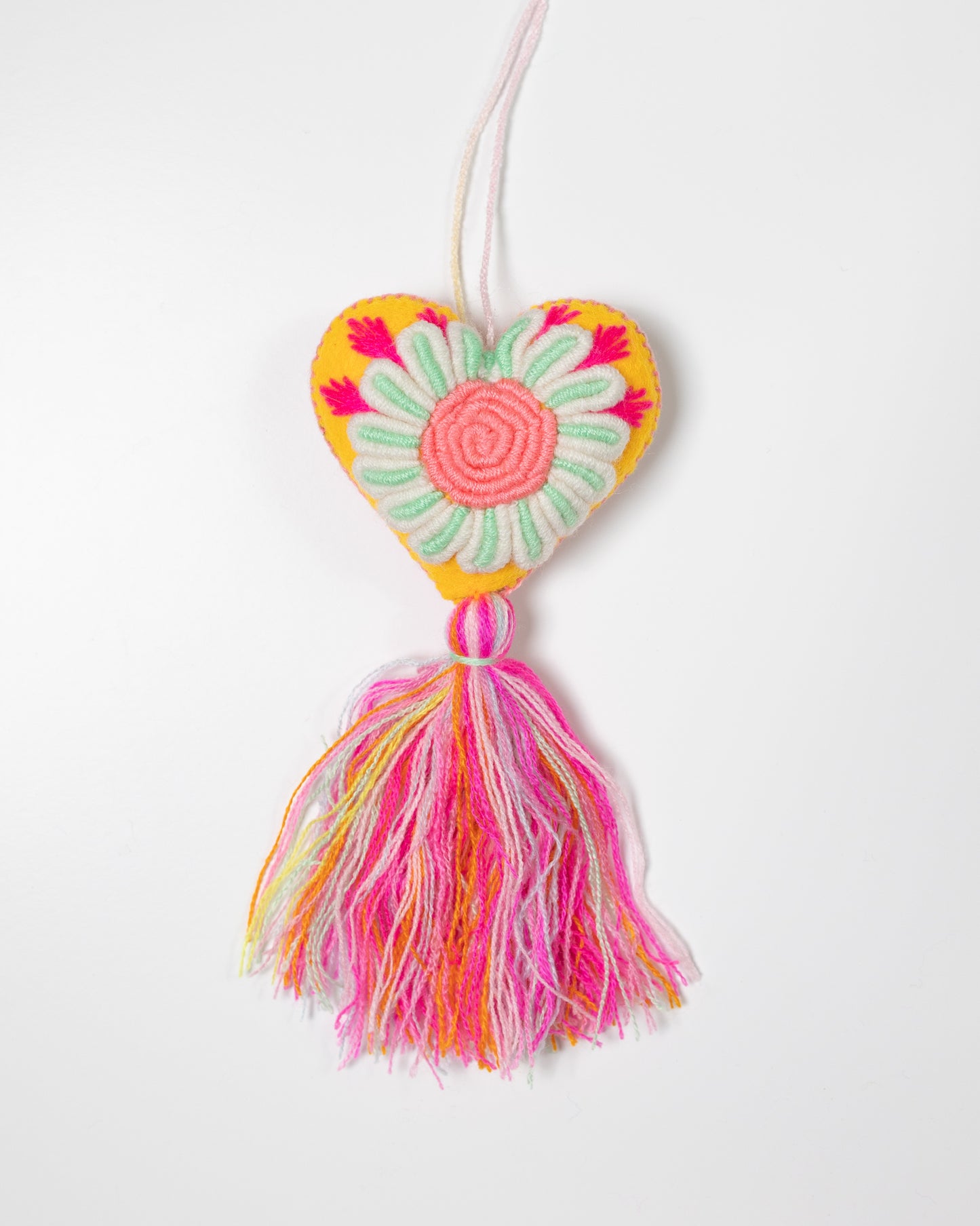 Whimsical Big Flower Pastel Tassel Bag Charm