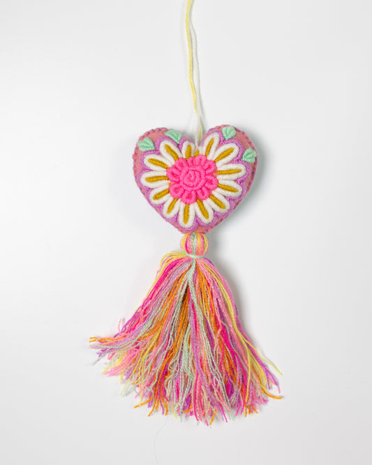 Whimsical Big Flower Pastel Tassel Bag Charm