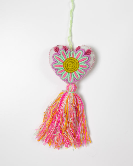 Whimsical Big Flower Pastel Tassel Bag Charm
