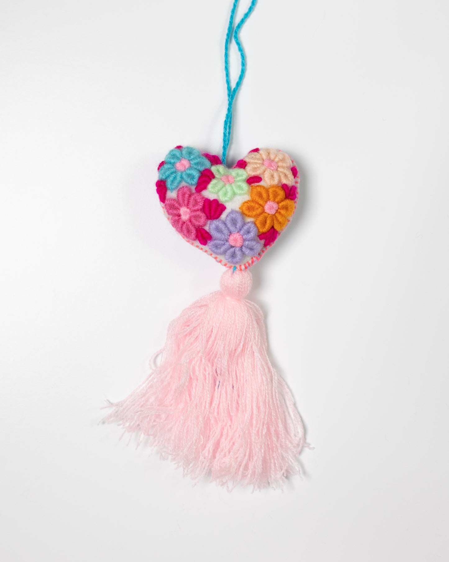 Whimsical Floral Pastel Tassel Bag Charm - pastel pink